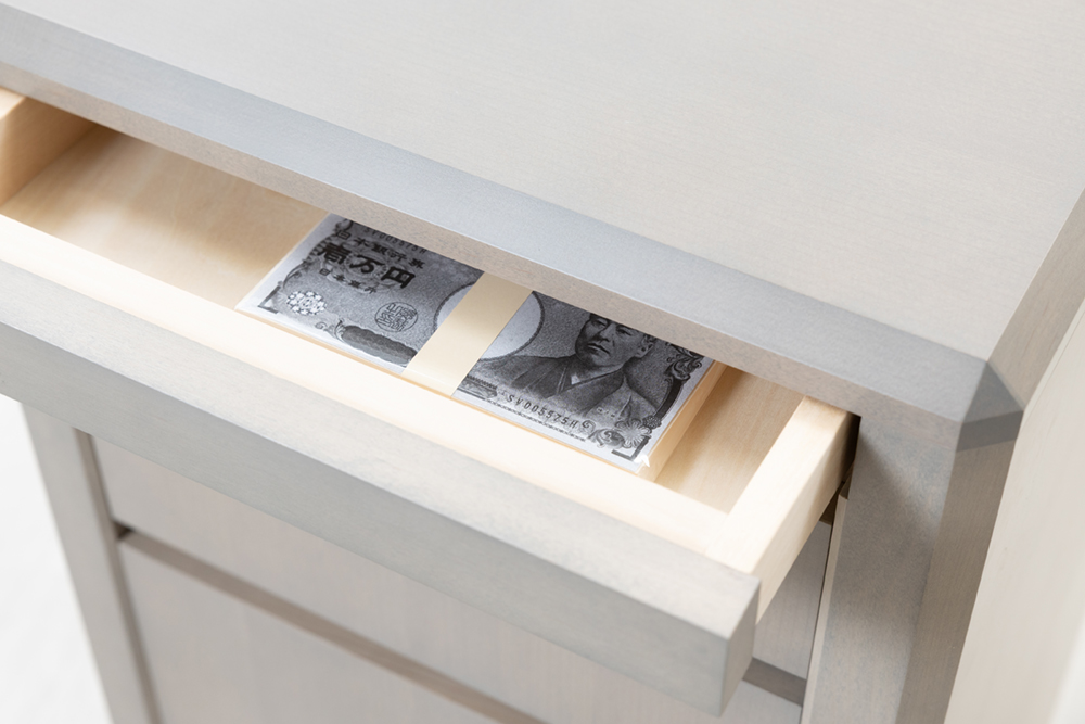 ミツ企画のからくり家具の引き出しを開けたところ